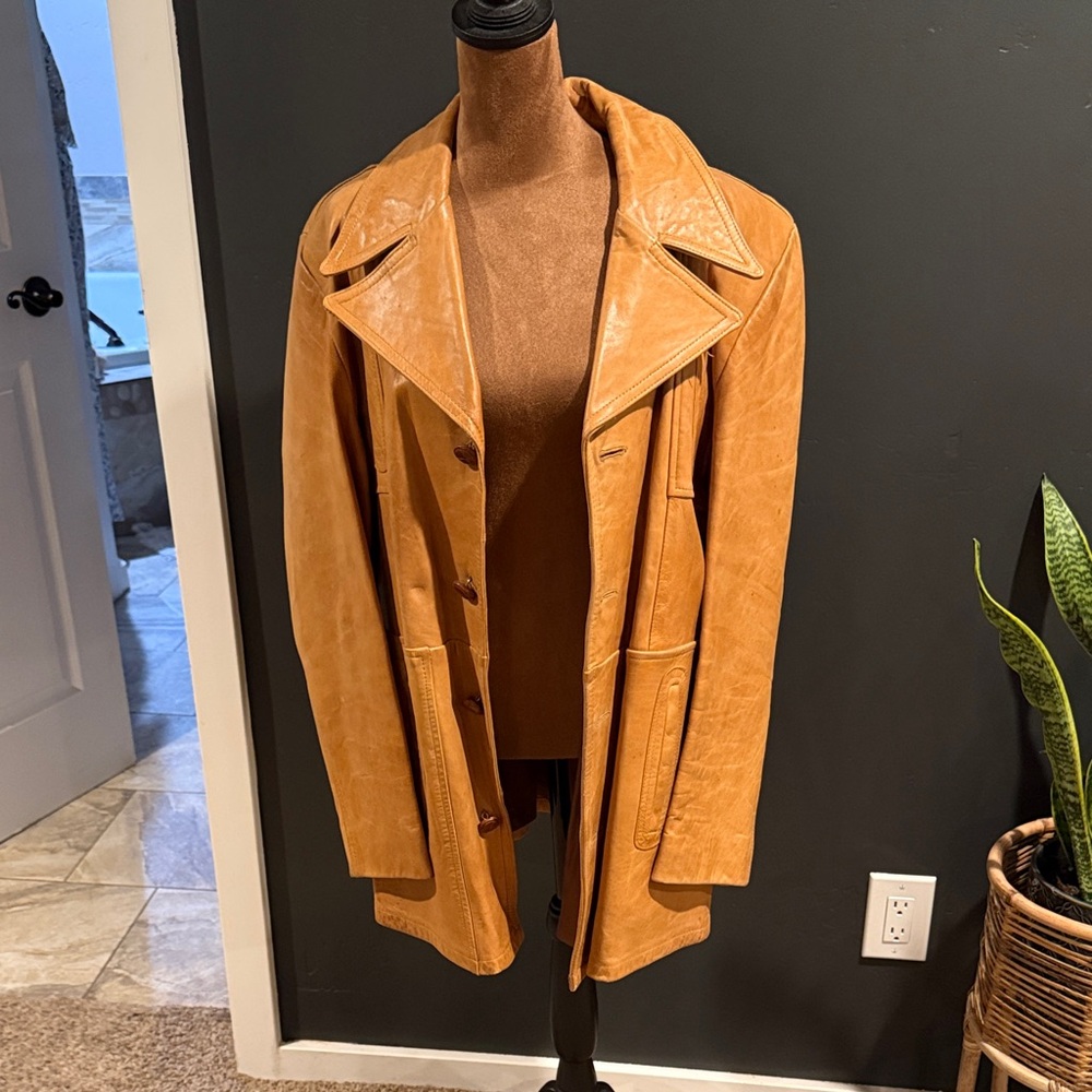 Men's Tan Leather Jacket, late 60’s early 70’s